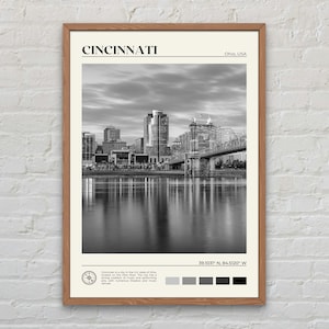Schwarz und weiß, Cincinnati Druck, Cincinnati Wandkunst, Cincinnati Poster, Cincinnati Foto, Cincinnati Poster Druck, Cincinnati Dekor