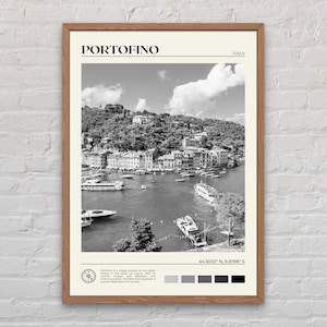 Schwarz und weiß, Portofino Druck, Portofino Wandkunst, Portofino Poster, Portofino Foto, Portofino Poster Druck, Portofino Dekor, Italien