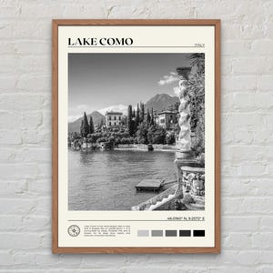 Black and White, Lake Como Print, Lake Como Wall Art, Lake Como Poster, Lake Como Photo, Lake Como Poster Print, Lake Como Decor, Italy