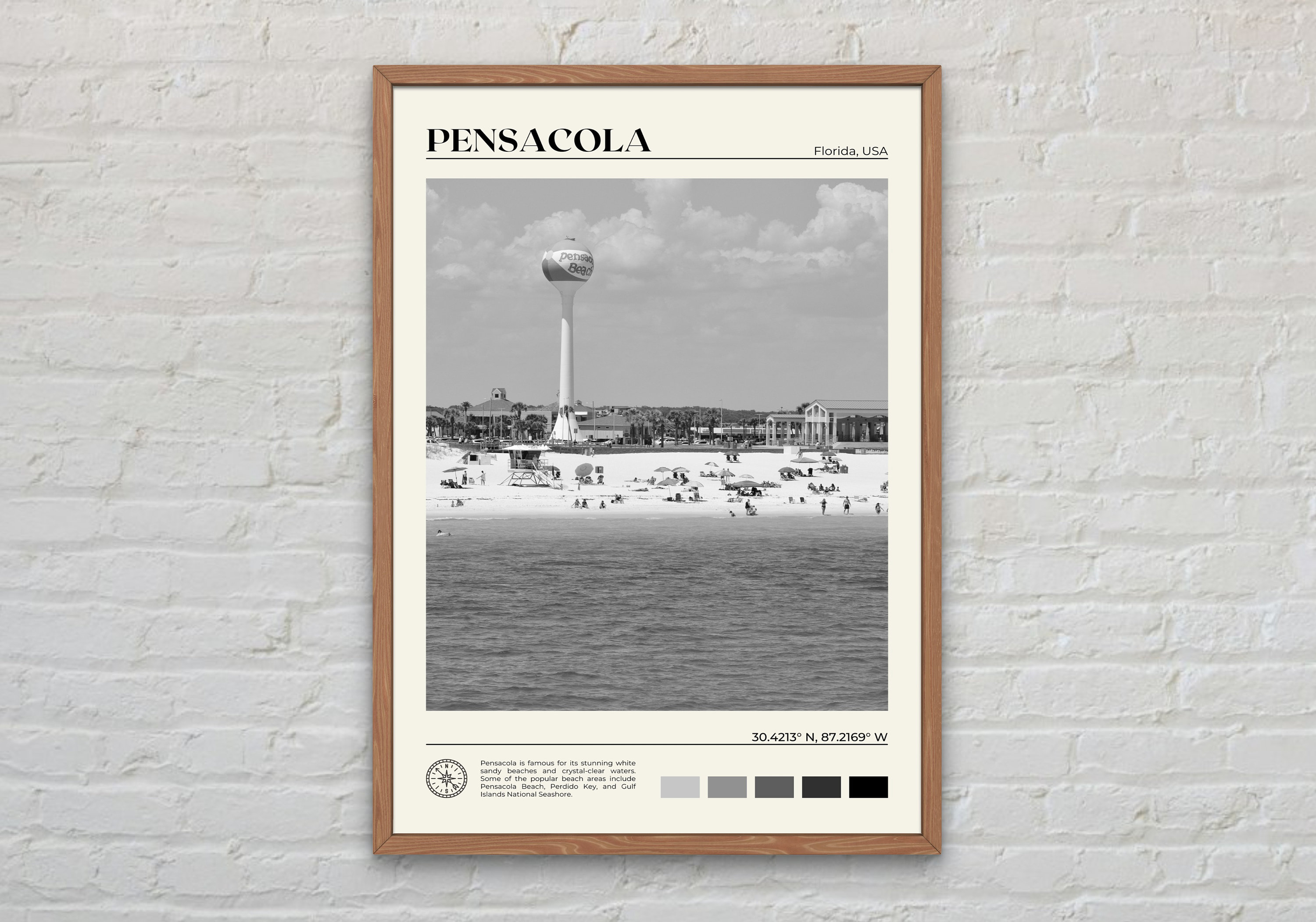 Black and White, Pensacola Print, Pensacola Wall Art, Pensacola Poster