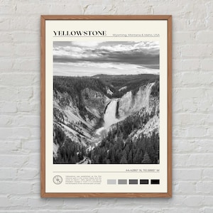 Schwarz und weiß, Yellowstone Nationalpark Druck, Yellowstone Wand Kunst, Yellowstone Poster, Yellowstone Foto, Yellowstone Poster Druck