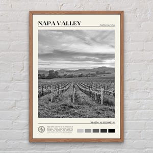 Zwart-wit, Napa Valley-print, Napa Valley-muurkunst, Napa Valley-poster, Napa Valley-foto, Napa Valley-posterprint