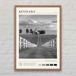 Black and White, Kentucky Print, Kentucky Wall Art, Kentucky Poster, Kentucky Photo, Kentucky Poster Print, Kentucky Wall Decor, USA Print
