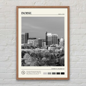 Black and White, Boise Print, Boise Wall Art, Boise Poster, Boise Photo, Boise Poster Print, Boise Wall Decor, Idaho Poster Print, USA