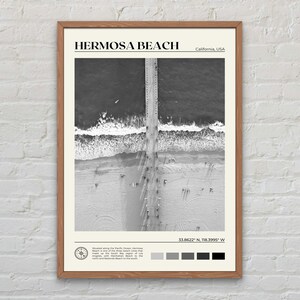Schwarz und weiß, Hermosa Beach Print, Hermosa Beach Wandkunst, Hermosa Beach Poster, Hermosa Beach Foto, Hermosa Beach Decor, Kalifornien