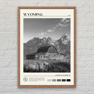 Noir et blanc, impression du Wyoming, art mural du Wyoming, affiche du Wyoming, photo du Wyoming, impression d'affiche du Wyoming, décoration murale du Wyoming, États-Unis