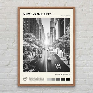 Zwart-wit, New York City print, New York City muurkunst, New York City poster, New York City foto, New York City poster print