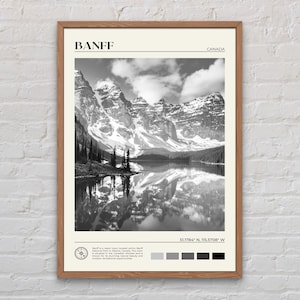 Schwarzweiß, Banff Druck, Banff Wandkunst, Banff Poster, Banff Foto, Banff Poster Druck, Banff Wand-Dekor, Kanada Poster Druck