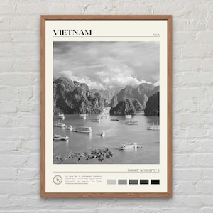 Bianco e nero, stampa del Vietnam, arte murale del Vietnam, poster del Vietnam, foto del Vietnam, stampa del poster del Vietnam, decorazione murale del Vietnam, poster dell&#39;Asia