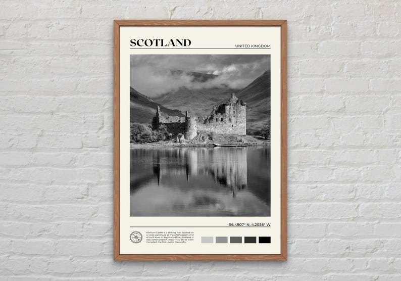 Black and White, Scotland Print, Scotland Wall Art, Scotland Poster, Scotland Photo, Scotland Poster Print, Scotland Wall Decor, UK Print image 1