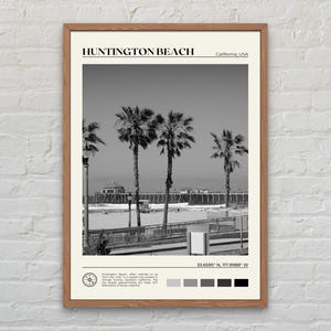 Black and White, Huntington Beach Print, Huntington Beach Art, Huntington Beach Poster, Huntington Beach Photo, Huntington Beach Decor
