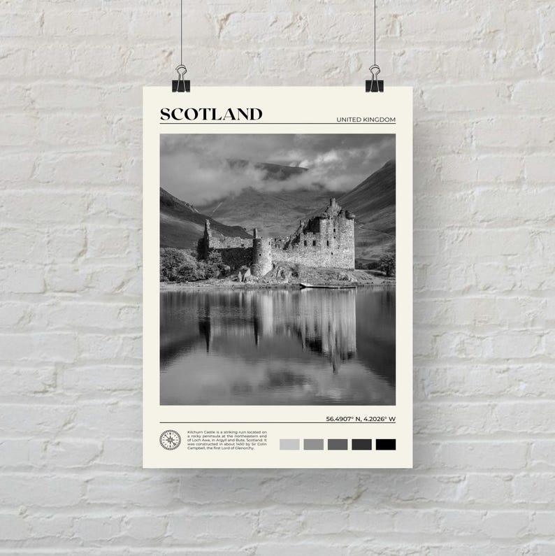 Black and White, Scotland Print, Scotland Wall Art, Scotland Poster, Scotland Photo, Scotland Poster Print, Scotland Wall Decor, UK Print image 5