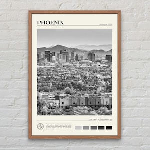Black and White, Phoenix Print, Phoenix Wall Art, Phoenix Poster, Phoenix Photo, Phoenix Poster Print, Phoenix Wall Decor, Arizona Print