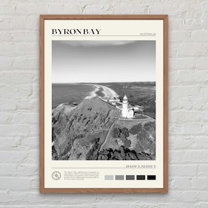 Bianco e nero, stampa di Byron Bay, arte di Byron Bay, poster di Byron Bay, foto di Byron Bay, stampa poster di Byron Bay, decorazioni di Byron Bay, Australia