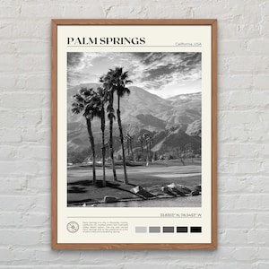 Noir et blanc, impression Palm Springs, art mural Palm Springs, affiche Palm Springs, photo Palm Springs, déco Palm Springs, impression Californie