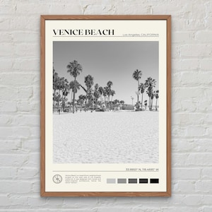 Schwarz und weiß, Venice Beach Druck, Venice Beach Wandkunst, Venice Beach Poster, Venice Beach Foto, Venice Beach Poster, Kalifornien