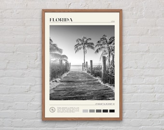Black and White, Florida Print, Florida Wall Art, Florida Poster, Florida Photo, Florida Poster Print, Florida Wall Decor, USA Poster