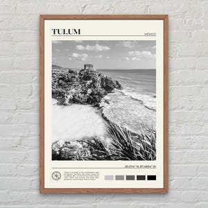 Blanco y negro, Impresión de Tulum, Arte mural de Tulum, Póster de Tulum, Foto de Tulum, Impresión de póster de Tulum, Decoración de pared de Tulum, Impresión de póster de México