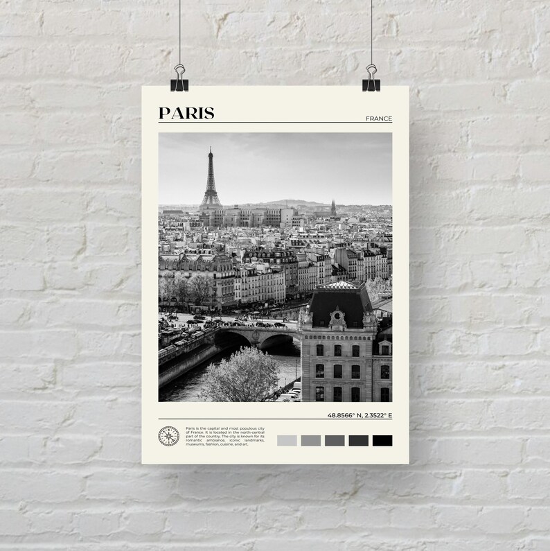 Black and White, Paris Print, Paris Wall Art, Paris Poster, Paris Photo, Paris Poster Print, Paris Wall Decor, France Poster Print image 5