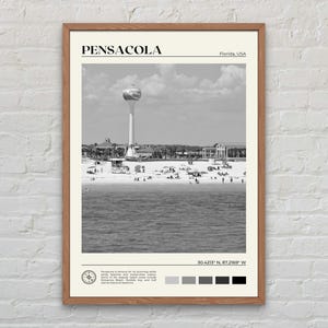 Black and White, Pensacola Print, Pensacola Wall Art, Pensacola Poster, Pensacola Photo, Pensacola Poster Print, Pensacola Wall Decor