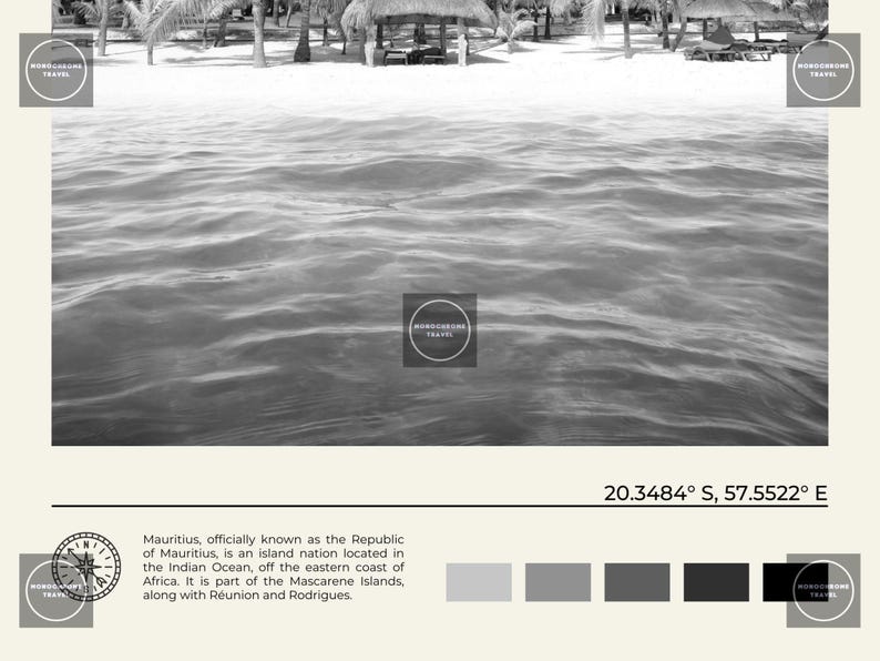 Black and White, Mauritius Print, Mauritius Wall Art, Mauritius Poster, Mauritius Photo, Mauritius Poster Print, Mauritius Decor, Africa image 6