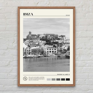 Noir et blanc, impression Ibiza, art mural Ibiza, affiche Ibiza, photo Ibiza, impression affiche Ibiza, décoration murale Ibiza, impression poster Espagne, Europe