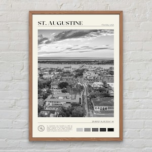 Zwart-wit, Sint-Augustinusprint, Sint-Augustinuskunst aan de muur, Sint-Augustinusposter, Sint-Augustinusfoto, Sint-Augustinusposter, Florida