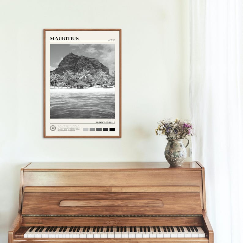 Black and White, Mauritius Print, Mauritius Wall Art, Mauritius Poster, Mauritius Photo, Mauritius Poster Print, Mauritius Decor, Africa image 4