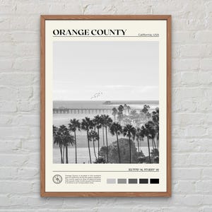 Schwarzweiß, Orange County Druck, Orange County Wandkunst, Orange County Poster, Orange County Poster Druck, Orange County Foto, USA
