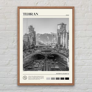 Preto e branco, impressão de Teerã, arte de parede de Teerã, pôster de Teerã, foto de Teerã, impressão de pôster de Teerã, decoração de parede de Teerã, pôster do Oriente Médio