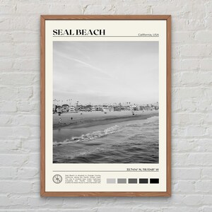 Seerobbe Strand Poster, Robbe Strand Foto, Robbe Strand Wanddeko, Robbe Strand Wanddeko, Kalifornien Poster, USA
