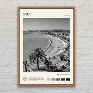 Noir et blanc, belle impression, belle oeuvre d'art murale, belle affiche, belle photo, belle impression d'affiche, belle décoration murale, impression de la Côte d'Azur, France