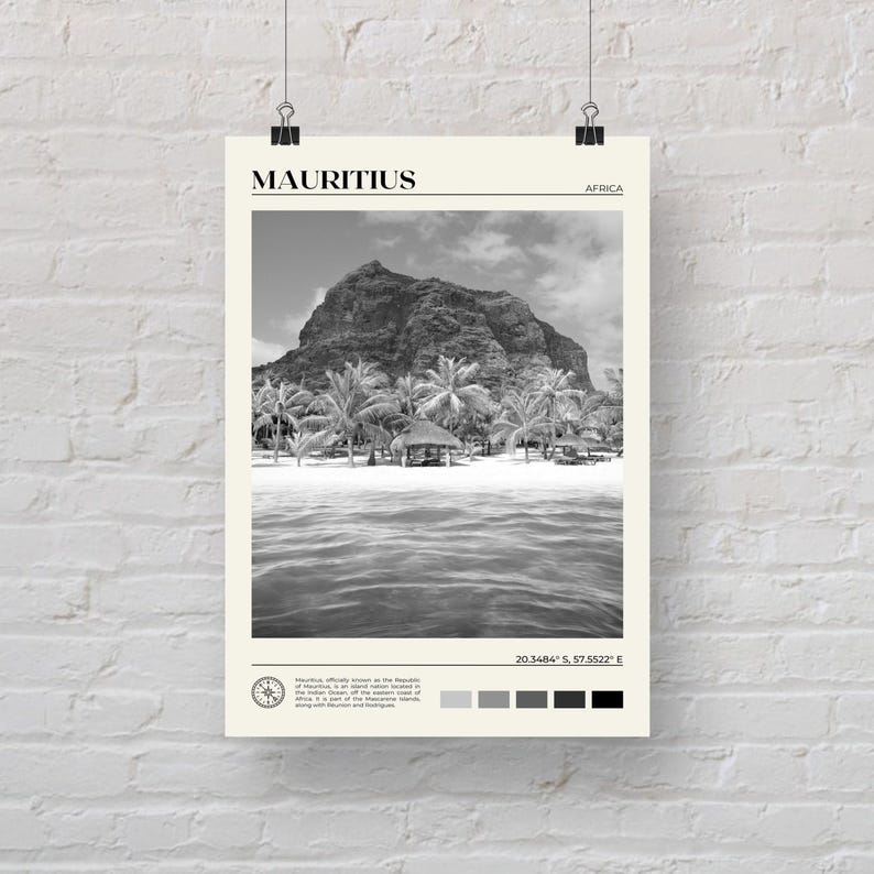Black and White, Mauritius Print, Mauritius Wall Art, Mauritius Poster, Mauritius Photo, Mauritius Poster Print, Mauritius Decor, Africa image 5