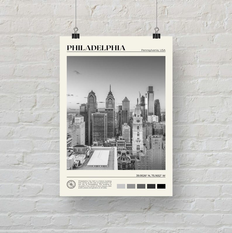 Zwart-wit, Philadelphia-afdruk, Philadelphia-kunst, Philadelphia-poster, Philadelphia-foto, Philadelphia-posterafdruk, Pennsylvania afbeelding 5