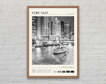 Black and White, Chicago Print, Chicago Wall Art, Chicago Poster, Chicago Photo, Chicago Poster Print, Chicago Wall Decor, Illinois Poster