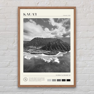 Schwarz und weiß, Kauai Print, Kauai Wandkunst, Kauai Poster, Kauai Foto, Kauai Poster Druck, Kauai Wanddekor, Hawaii Poster Druck, USA