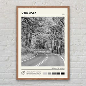 Black and White, Virginia Print, Virginia Wall Art, Virginia Poster, Virginia Photo, Virginia Wall Decor