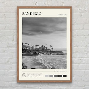 Black and White, San Diego Print, San Diego Wall Art, San Diego Poster, San Diego Photo, San Diego Poster Print, California Poster Print