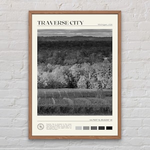 Black and White, Traverse City Print, Traverse City Wall Art, Traverse City Poster, Traverse City Photo, Michigan Wall Decor, USA Poster