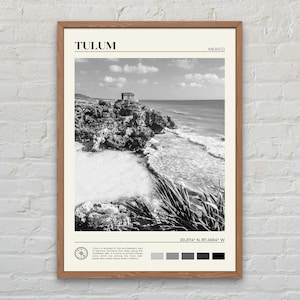 Blanco y negro, Impresión de Tulum, Arte mural de Tulum, Póster de Tulum, Foto de Tulum, Impresión de póster de Tulum, Decoración de pared de Tulum, Impresión de póster de México