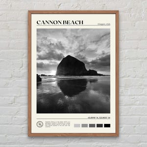 Black and White, Cannon Beach Print, Cannon Beach Wall Art, Cannon Beach Poster, Cannon Beach Photo, Cannon Beach Wall Decor, Oregon, USA