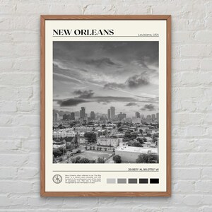 Blanco y negro, Impresión de Nueva Orleans, Arte mural de Nueva Orleans, Póster de Nueva Orleans, Foto de Nueva Orleans, Impresión de póster de Nueva Orleans, Estados Unidos