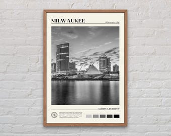 Noir et blanc, impression Milwaukee, art mural Milwaukee, affiche Milwaukee, photo Milwaukee, impression affiche Milwaukee, impression affiche Wisconsin