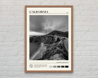 Black and White, California Print, California Wall Art, California Poster, California Photo, California Poster Print, California Decor