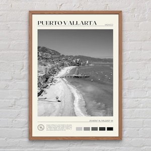 Black and White, Puerto Vallarta Print, Puerto Vallarta Wall Art, Puerto Vallarta Poster, Puerto Vallarta Photo, Puerto Vallarta Decor