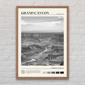 Schwarz und weiß, Grand Canyon Druck, Grand Canyon Wandkunst, Grand Canyon Poster, Grand Canyon Foto, Grand Canyon Wanddekor, Arizona