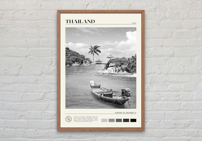 Black and White, Thailand Print, Thailand Wall Art, Thailand Poster, Thailand Photo, Thailand Poster Print, Thailand Wall Decor, Asia image 1