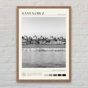 Black and White, Santa Cruz Print, Santa Cruz Wall Art, Santa Cruz Poster, Santa Cruz Photo, Santa Cruz Poster Print, California, USA