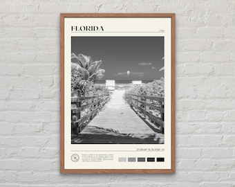 Black and White, Florida Print, Florida Wall Art, Florida Poster, Florida Photo, Florida Poster Print, Florida Wall Decor, USA Poster