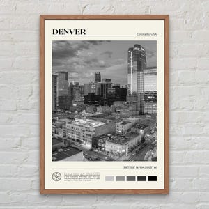 Schwarz und weiß, Denver Druck, Denver Wandkunst, Denver Poster, Denver Foto, Denver Poster Druck, Denver Dekor, Colorado Poster Druck, USA